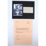 [ Autograph ] A George Formby signature, mounted in card with a photograph, 20 x 25 cm overall
