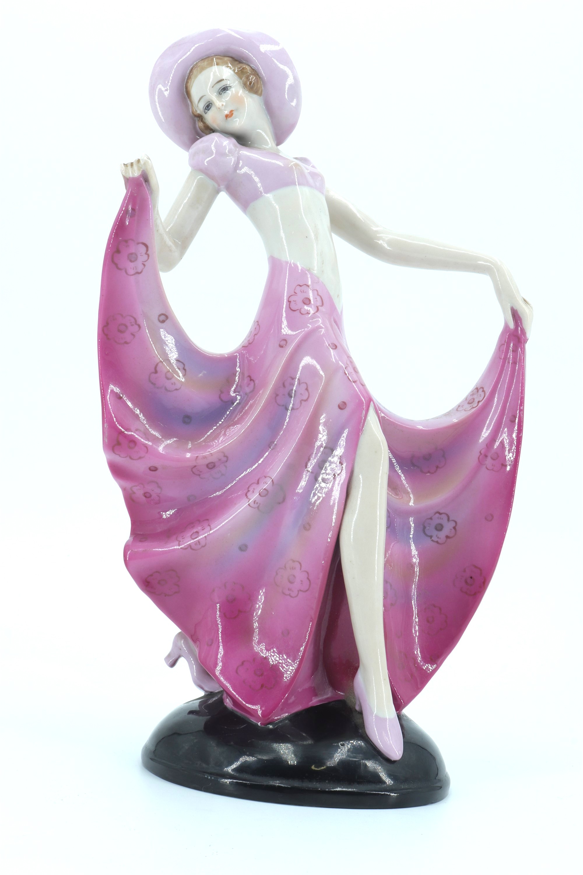 A 1930s Art Deco ceramic figurine of a dancer in the manner of Goldscheider's figures designed by