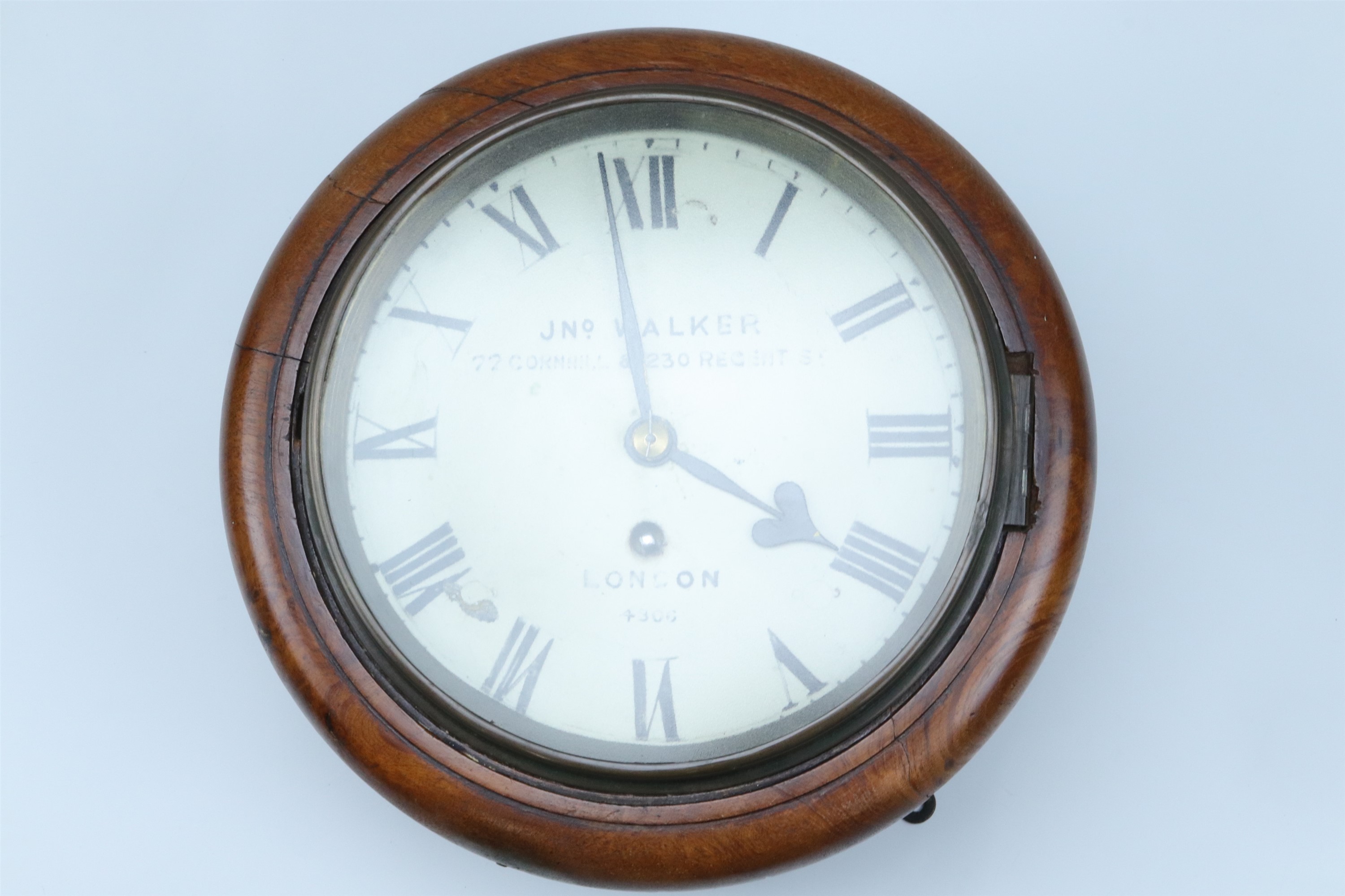 A Victorian office dial clock by John Walker of 77 Cornhill and 230 Regent Street, London, having