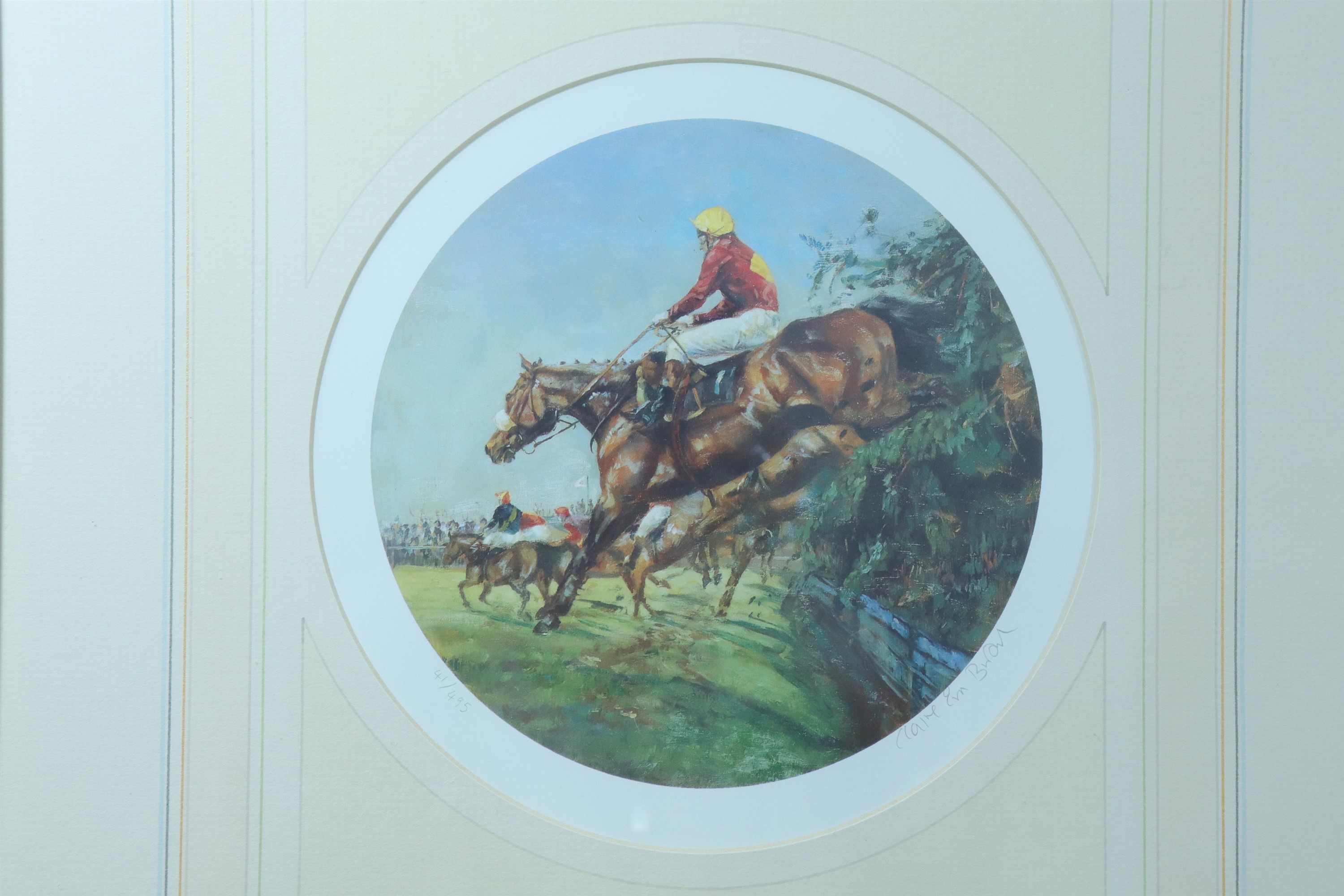 [ Horse Racing ] After Claire Eva Burton (British, b. 1955) Eight limited edition circular prints