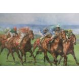 [ Horse Racing ] After Claire Eva Burton (British, b. 1955) "Rodrigo De Triano, Lester Piggott