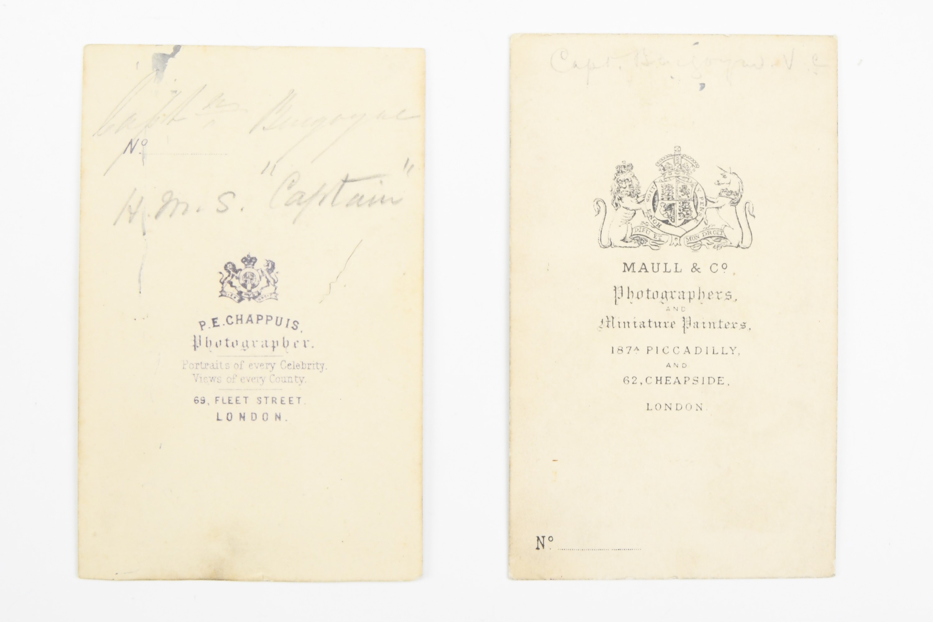 [ Victoria Cross ] Two cartes de visites portraying Captain Hugh Burgoyne, one bearing autograph - Image 2 of 2