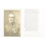 [ Victoria Cross ] A portrait postcard portraying Sergeant Charles Harry Coverdale. [Awarded the