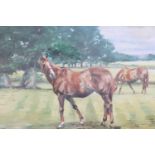 [ Horse Racing ] After Claire Eva Burton (British, b. 1955) "Aldaniti in Retirement", a tranquil