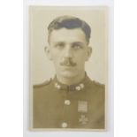 [ Victoria Cross ] A portrait postcard portraying Sergeant Norman Finch. [Awarded the Victoria Cross