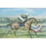 [ Horse Racing ] After Claire Eva Burton (British, b. 1955) "Royal Academy, Lester Piggott up", a