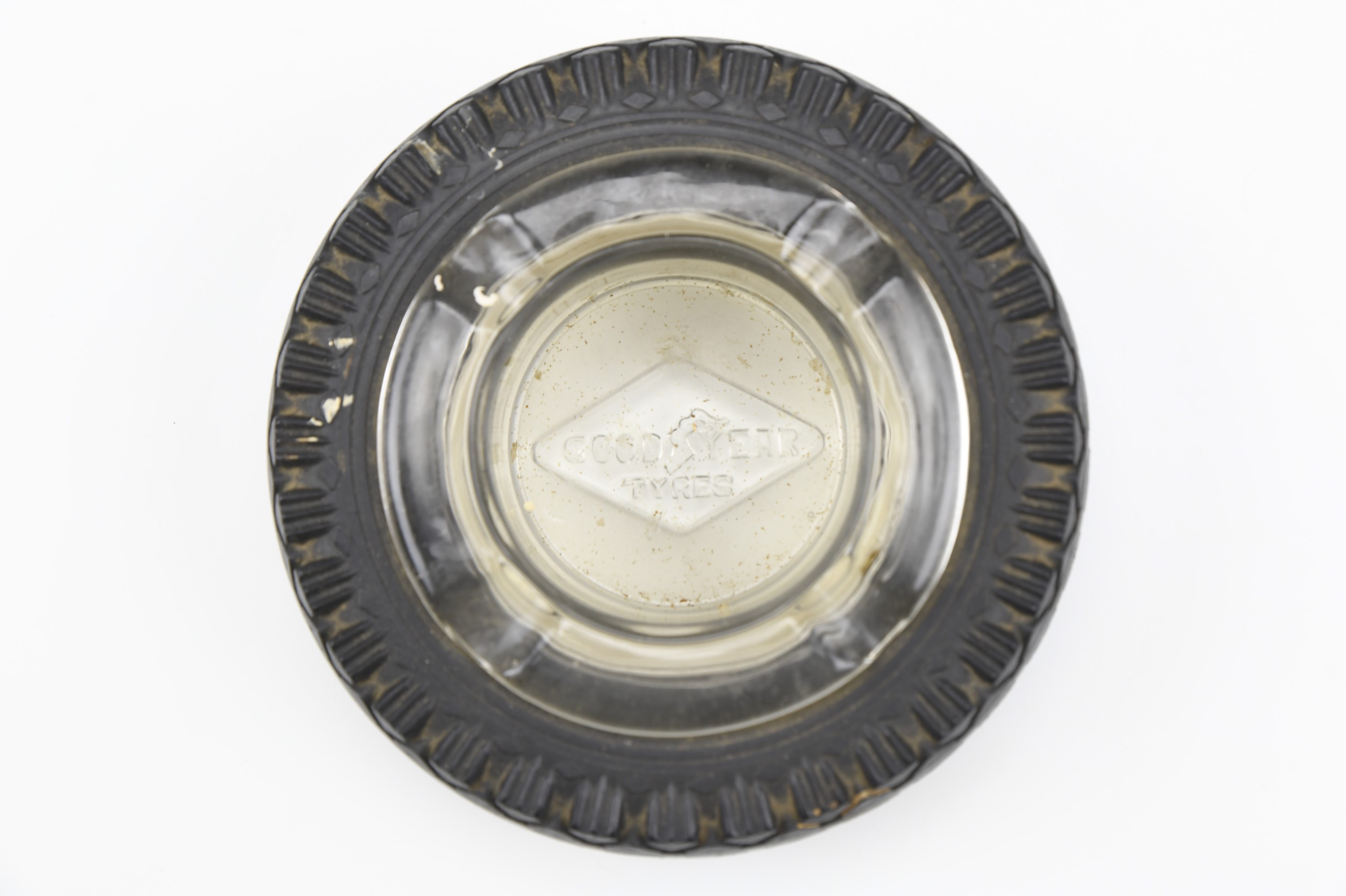 A vintage Goodyear rubber and glass promotional counter top ashtray in the form of a tyre, 15 cm - Image 2 of 2