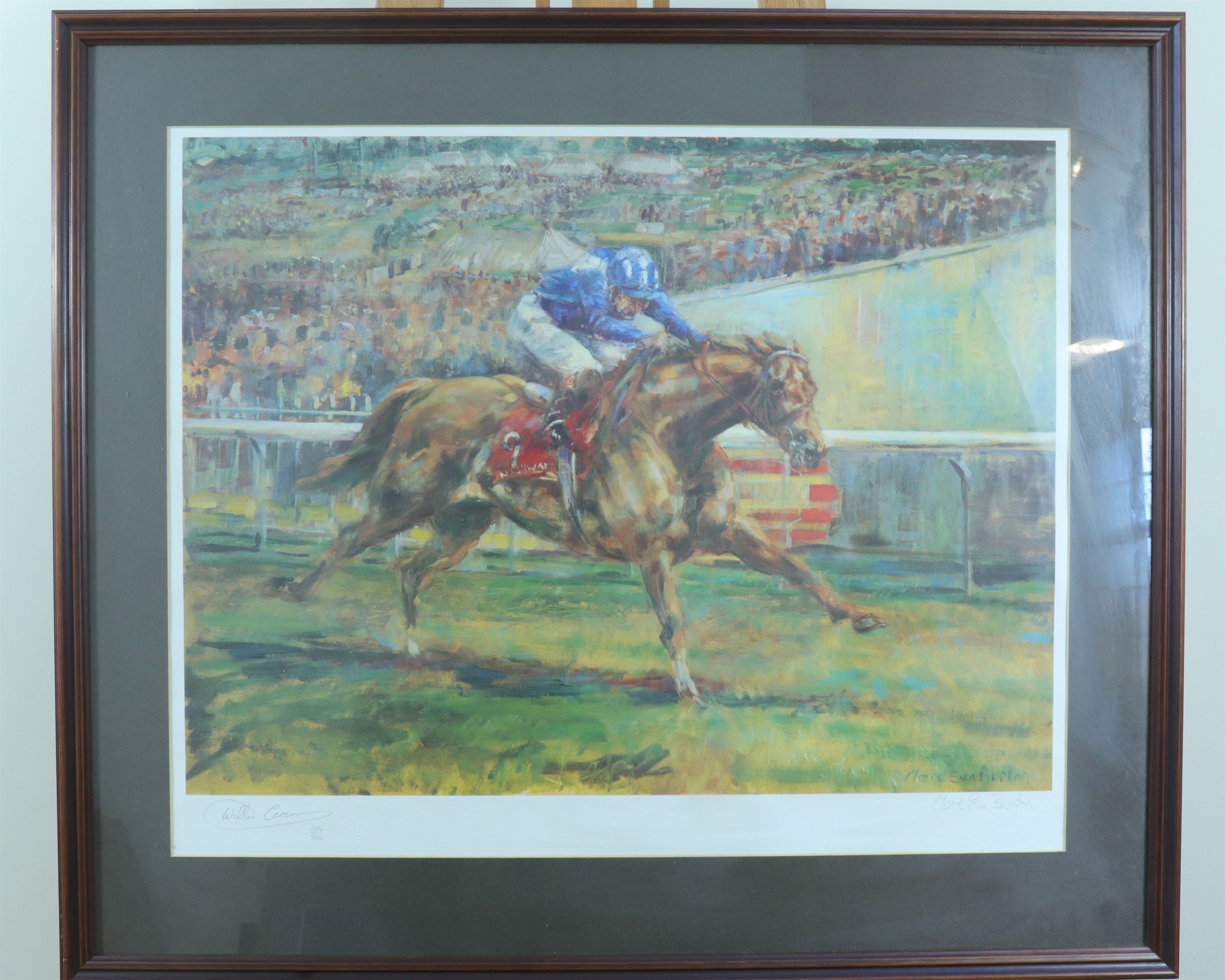 [ Horse Racing ] After Claire Eva Burton (British, b. 1955) "Nashwan", a loose, dynamic, - Image 2 of 2