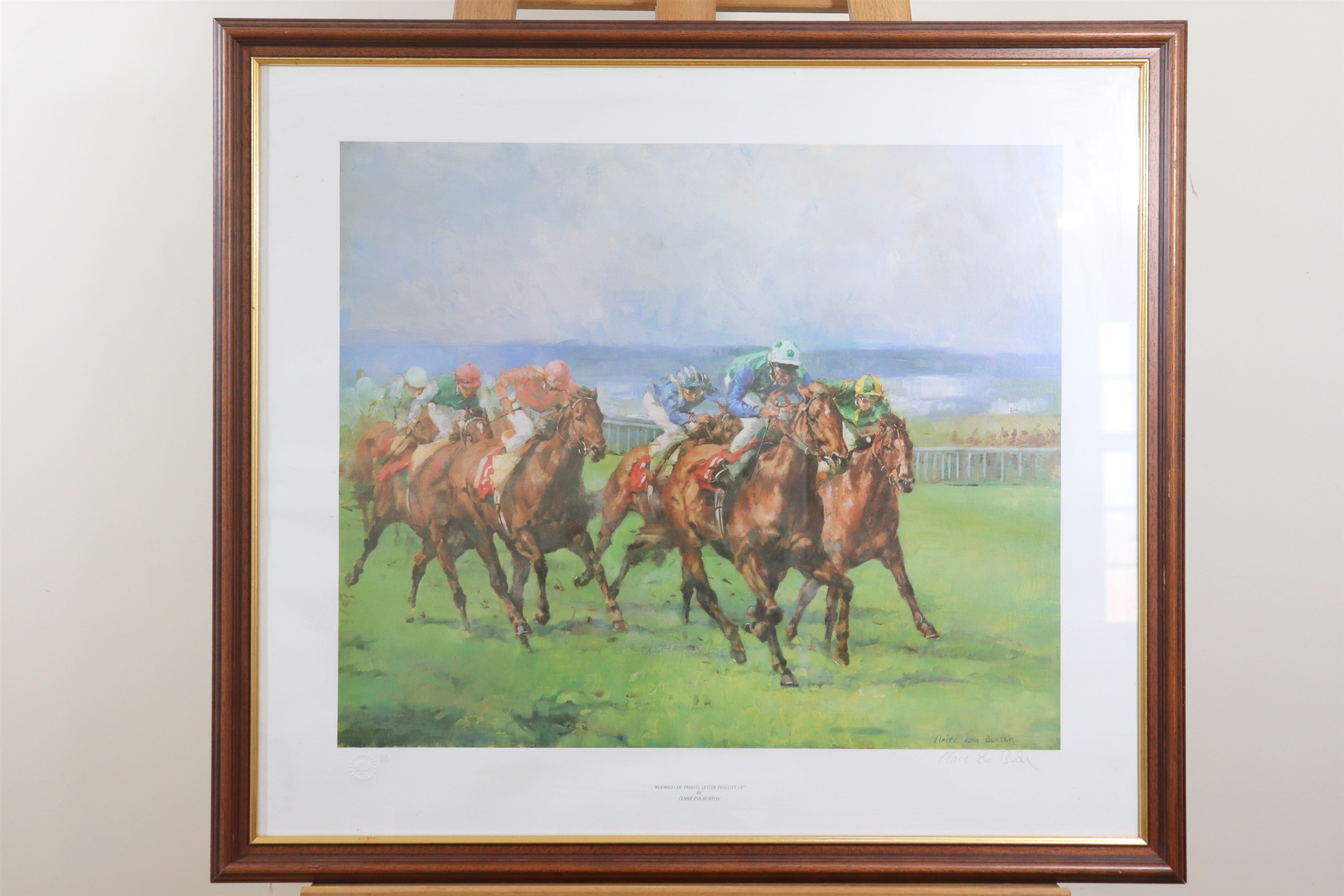 [ Horse Racing ] After Claire Eva Burton (British, b. 1955) "Rodrigo De Triano, Lester Piggott - Image 2 of 2