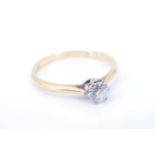 A vintage diamond solitaire ring, having a brilliant cut diamond of approximately 0.36 carat,