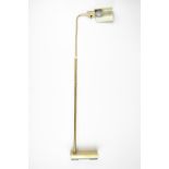 A modern adjustable brass standard reading lamp, 144 cm