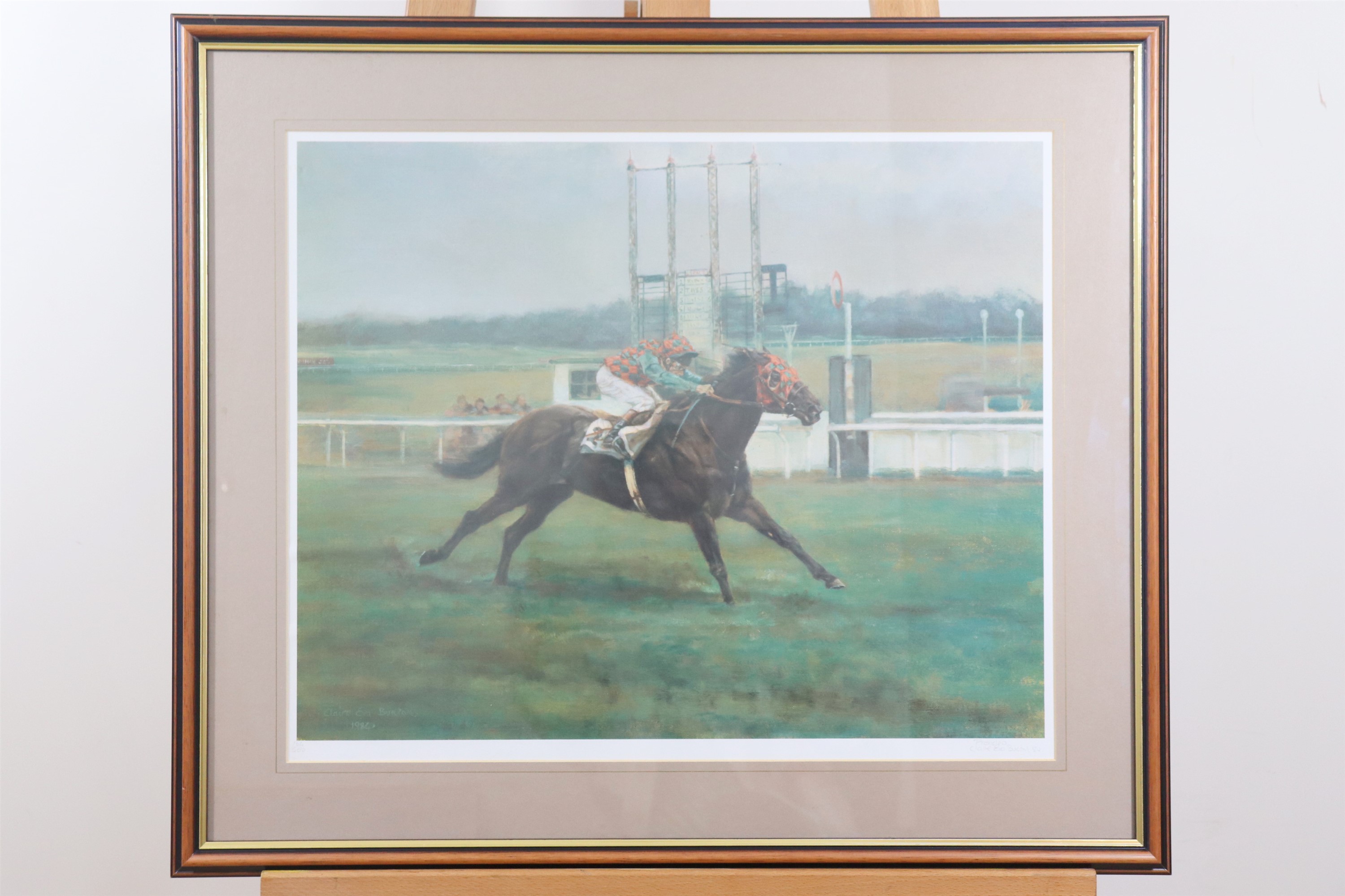 [ Horse Racing ] After Claire Eva Burton (British, b. 1955) "Provideo", a study of jockey and - Image 2 of 2