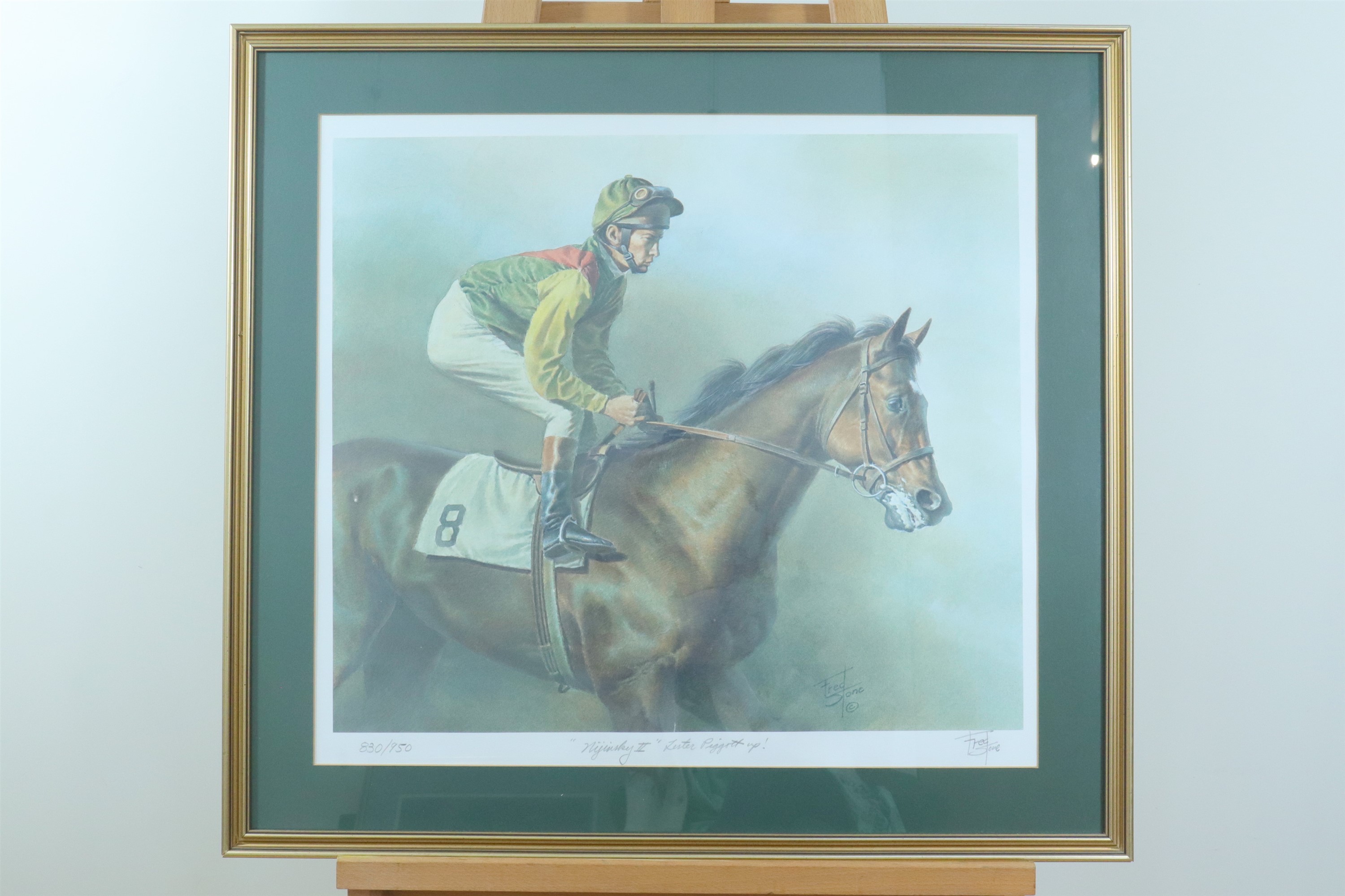 [ Horse Racing ] After Fred Stone (American, 1930 - 2018) "Nijinsky II", Lester Piggott up, a - Image 2 of 2