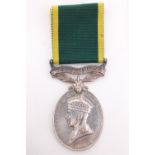 A Territorial Efficiency Medal to 3597001 Pte J Rowe, Border Regiment