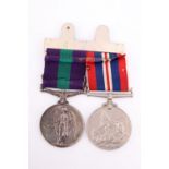 A General Service Medal with Palestine 1945-48 clasp and 1939-45 War medal to 3608678 Pte J