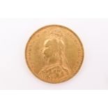 An 1891 gold sovereign