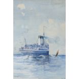 John Aughton (20th Century) "King Edward", a study of a departing, bustling Clyde passenger