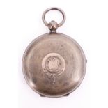 A late Victorian silver cased pocket watch, 'The Railway Timekeeper', having a key wind and set