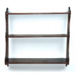 Late 19th / early 20th Century pine wall-hanging shelves, 60 cm x 60 cm