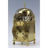 A late 20th Century brass lantern clock, plaque verso engraved "British Rail [...] In Appreciation