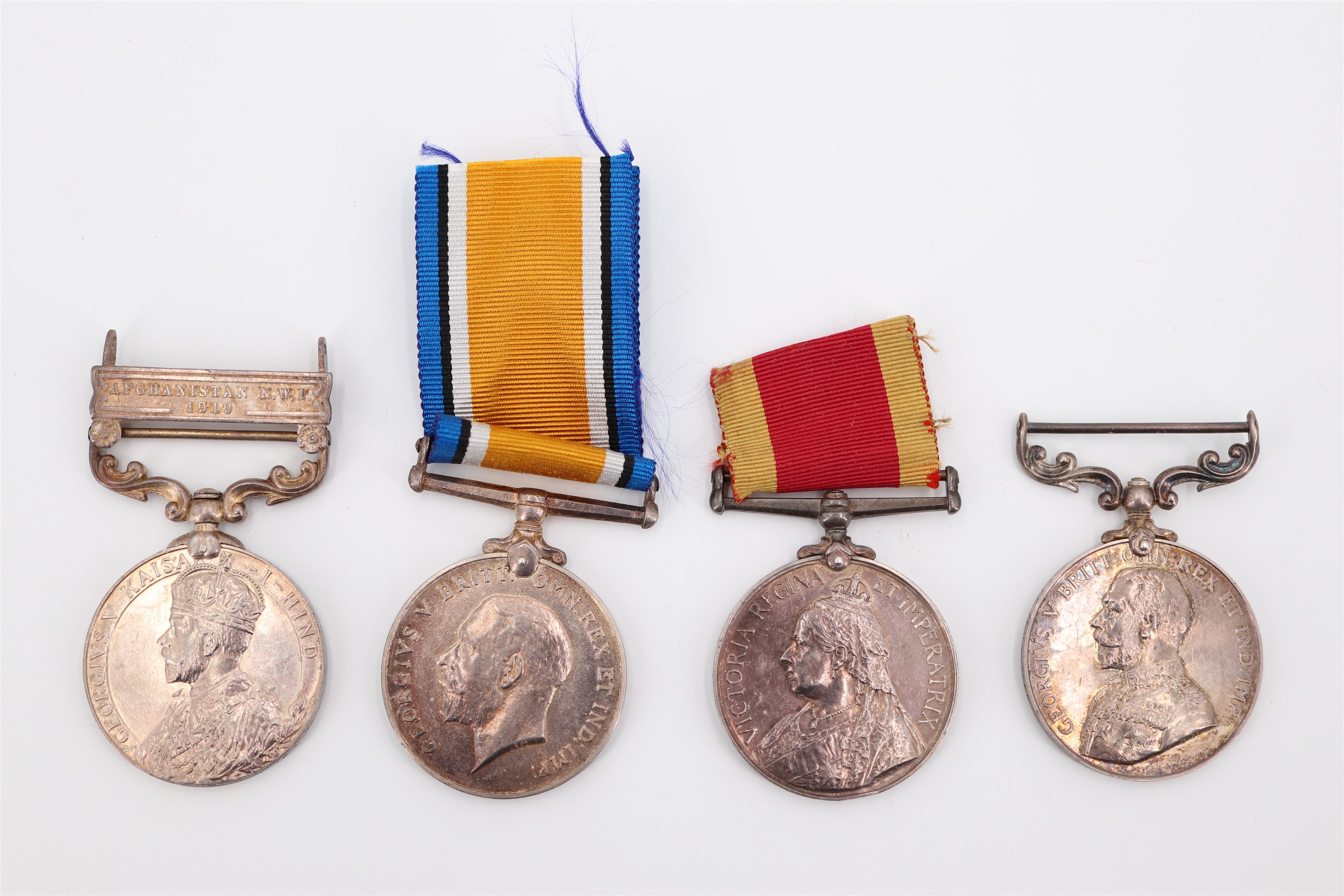 A campaign and long service medal group comprising China Medal 1900, British War medal, India