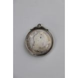 A George III Bank of England 1811 1 Shilling 6 Pence white metal token fob, 3 cm