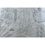 John Speed (1551 - 1629) A map of "The Countie of Nottingham" with inset map of the City of