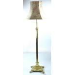 A late 20th Century brass columnar telescopic standard lamp