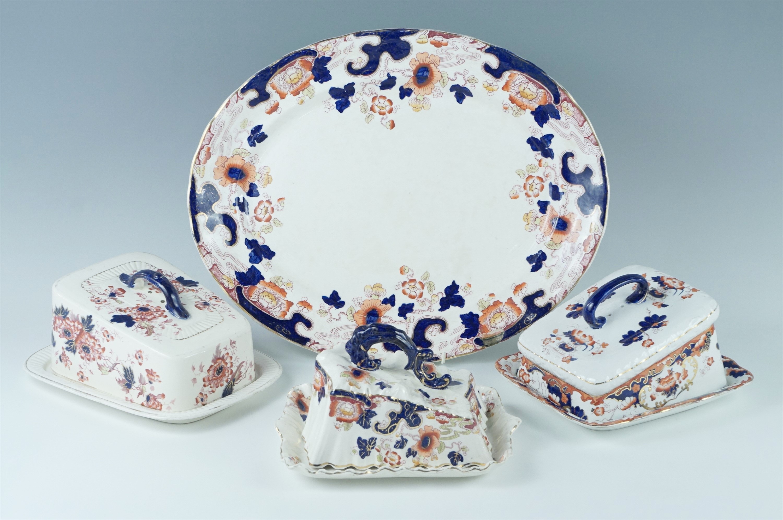 A quantity of Keeling & Co ceramics including Tokio pattern cheese dish and meat plate, Aster