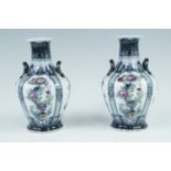 A pair of early 20th Century Keeling & Co Ltd Burslem Losolware "Bourbon" pattern vases, 18 cm