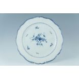 A Delft style blue and white floral pattern earthenware dish, 37 cm