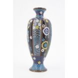 An mid 20th Century Japanese cloisonné vase of shouldered melon form, impressed mark to base, 20