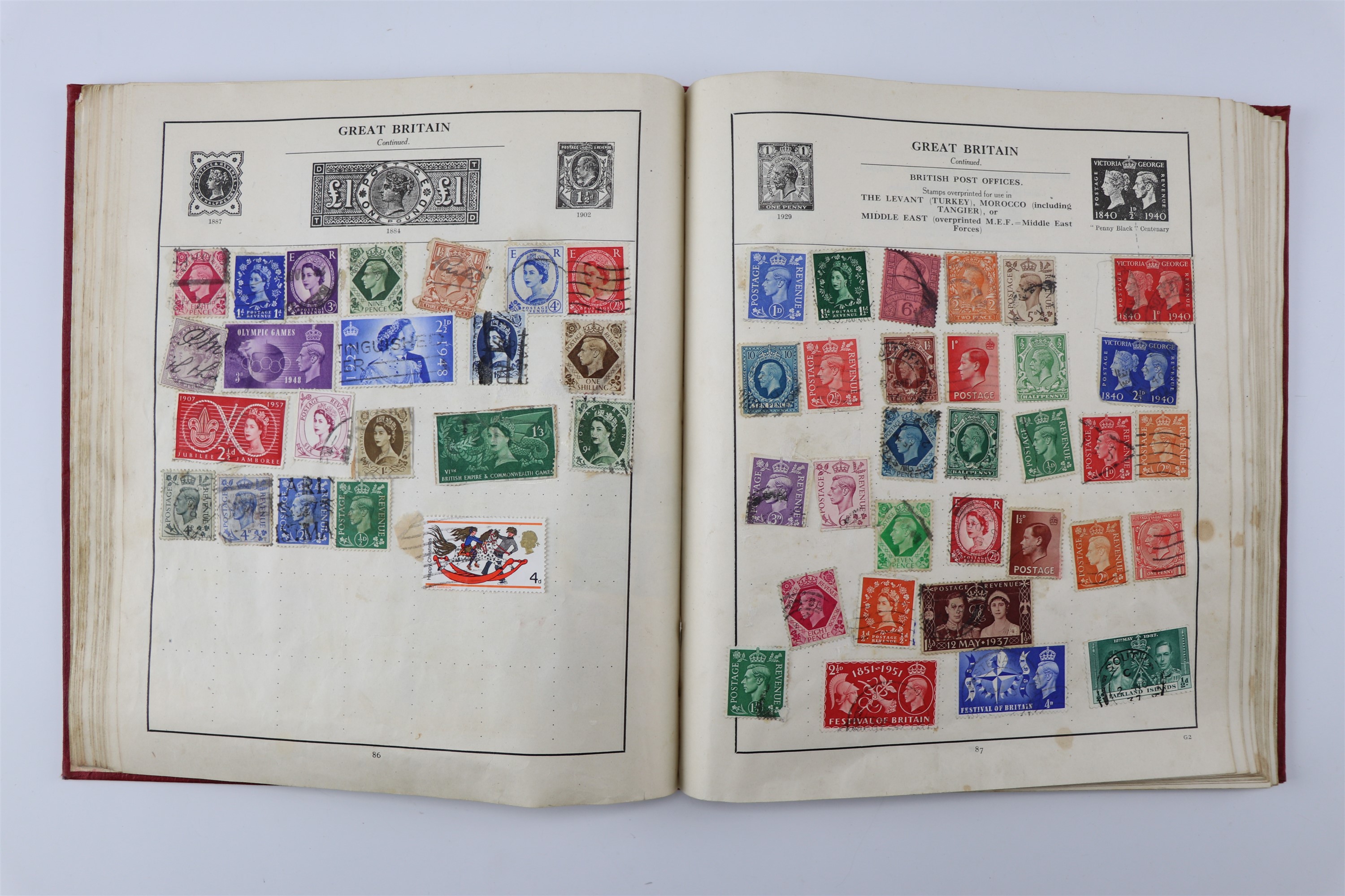 The Merton Stamp Album containing a quantity of GB and world stamps, together with another similar - Image 8 of 8