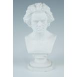 A Parian ware bust of Beethoven, 20 cm