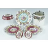 A group of ceramics, comprising three items of Limoges "Le Reine", three similar plates and a