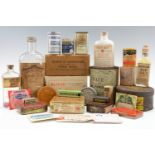 A large quantity of vintage medicinal packaging including new old stock "Vapour Rub" and "Dr