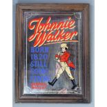 A late 20th Century Johnnie Walker Scotch Whisky advertising mirror, in moulded frame, 40 cm x 50 cm