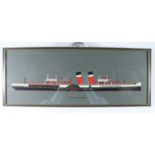 A profile study of Jeanie Deans, a Clyde-built paddle steamer, gouache, circa 1960s - 1970s, in