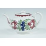 A late 19th Century Methven "Airlie Ware" tea pot, hand decorated in the manner of Wemyss, 9 cm