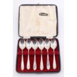 A cased set of Viners silver coffee spoons, Sheffield, 1967, 86 g, 11 cm