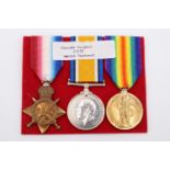 A 1914-15 Star, British War and Victory Medals to 12233 Pte H Lynas, Border Regiment