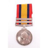 A Queen's South Africa Medal with two clasps to 2641 Pte J Page, Border Regiment