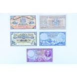 A group of Scottish one pound banknotes, comprising a National Commercial Bank of Scotland 1959, a