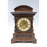 A late 19th Century Hamburg American Clock Company 14 day strike mantle clock, 26 x 15 x 39 cm