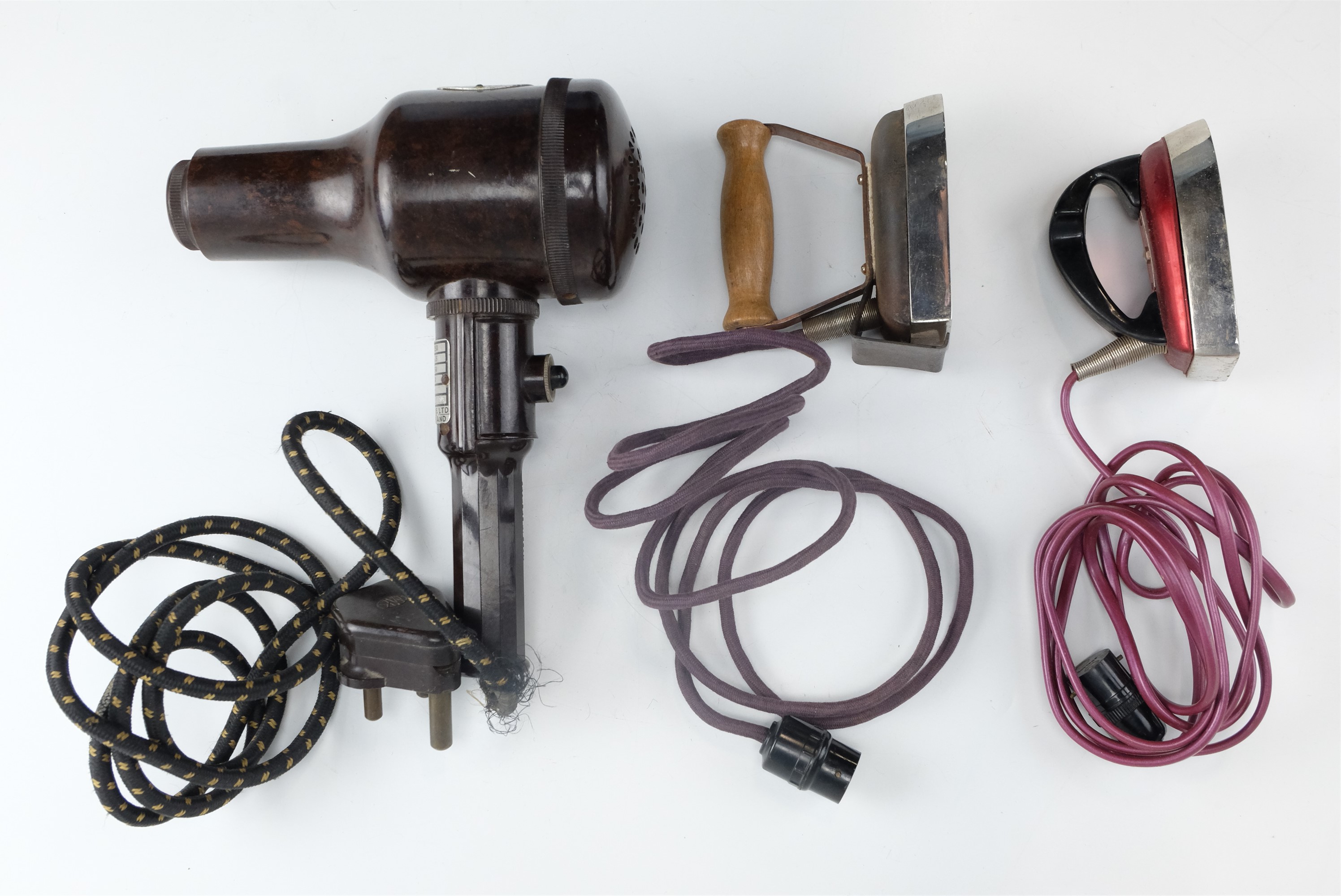A 1930s Bylock Bakelite hairdryer together with a "Clem" travelling iron by Clayton, Lewis & - Image 2 of 2