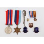 Second World War British campaign medals and Dunkirk Veterans association insignia