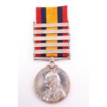 A Queen's South Africa Medal with five clasps to 4092 Pte E J Greenouff, 1st Battalion Border