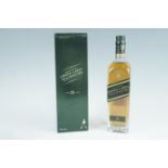 A boxed bottle of Johnnie Walker "Green Label" blended malt Scotch whisky