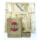 A 1945 printed Weetabix printed cardboard packing carton together with Persil and one other carton