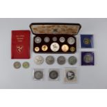 A small group of GB coins, including an Isle of Man decimal pack, a Royal Mint 1953 Coronation set
